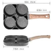 Sartén De Huevo Frito Con Cuatro Agujeros De Piedra Médica No Adherente De Fundamento Plano Para Desayuno Empanadillas Hamburguesas Herramientas De Fritura Tamaño Familiar - details 6