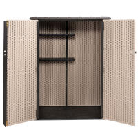 Lifetime - Armario exterior vertical Rough Cut™ 1.500 L, polietileno HDPE texturizado, con suelo, doble puerta con cierre para candado (n/i), estructura reforzada, estantes interiores ajustables, resistente a la intemperie, ideal para almacenamiento - details 1