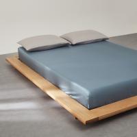 Sábana Ajustable Azul De Fibra De Bambú Eucalipto Para Cama De 1.2/1.5/1.8m Con Cinturones Elásticos Cubierta De Matrás Silky Transpirable - details 3
