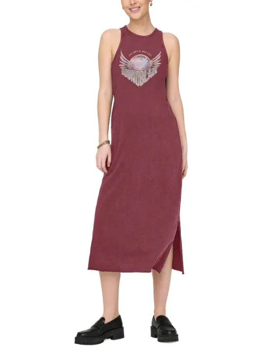 Vestido Only Lucy Cuba maxi granate sisa sound para mujer - 1