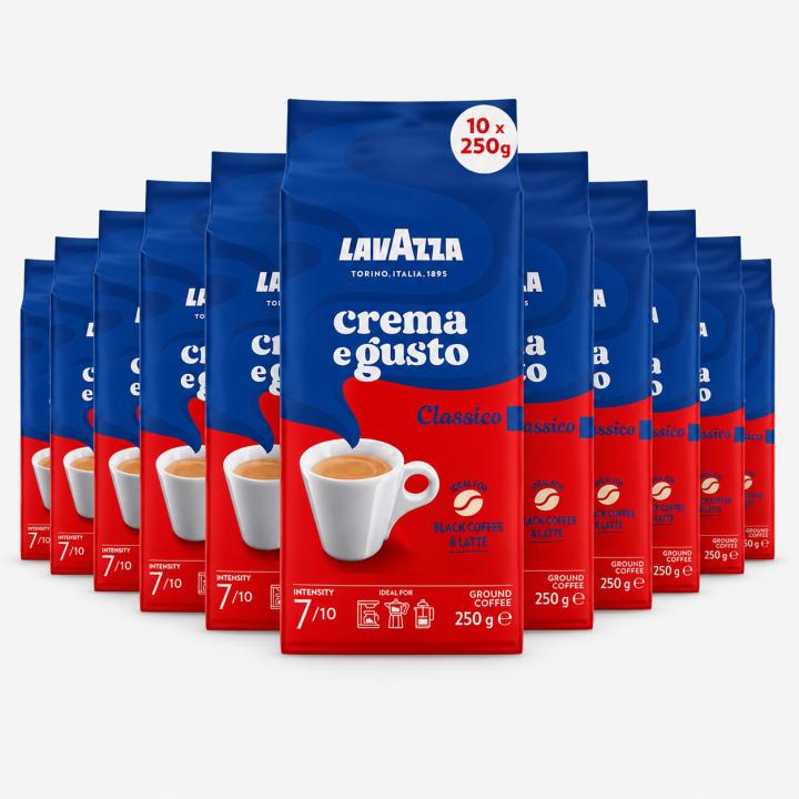 Pack Ahorro 10 Unidades Lavazza Café Molido Crema e Gusto 250g