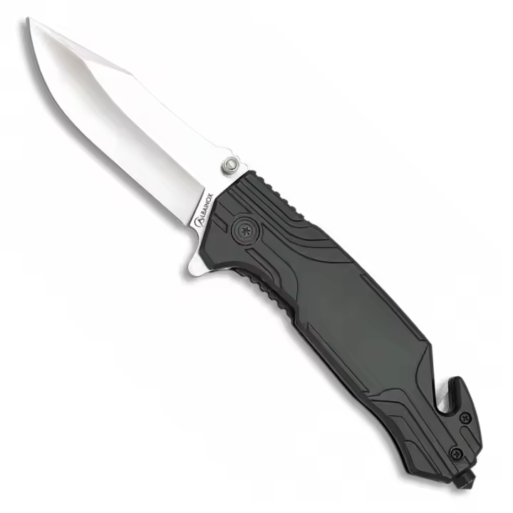 Navaja Albainox - Tecnica, Acero INOX. Hoja de 9.2 cm. Mango de Alumnio color negro, Campig Caza, 19607 - 1