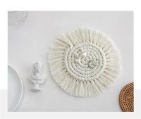 Coasters De Macramé Tejido a Mano Con Borlas Tapete De Insulación Para Taza De Café Soporte Antideslizante Para Platos Matriz De Mesa Ecológica De Lino Estilo Americano - details 0