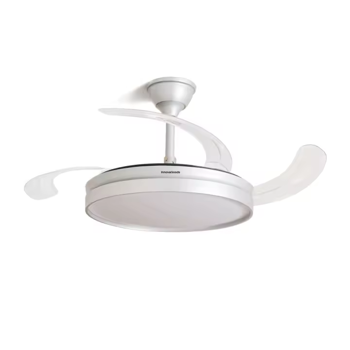 Ventilador de Techo con Luz LED y 4 Aspas Retráctiles Silteez InnovaGoods Plateado 80 W Ø49-104 cm - 1
