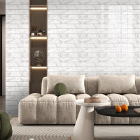 Pegatinas De Pared Self-Adhesive Imitación De Azulejos Cristalinos Blancos 16 Piezas Resistente Al Agua Y Humedad Estilo Clásico Para Decoración Del Hogar - details 3