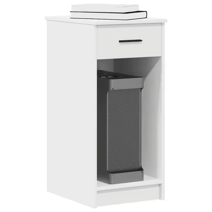 vidaXL Torre de ordenador con cajón 35x45x77 cm en color Blanco/Roble Sonoma/Gris sonoma y más - 1
