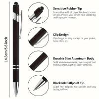 5pcs De Bolígrafos De Punto De Bola Metálicos Para Escríbir Y Toque De Pantalla Ideal Para Diarios Y Notas Regalos Smooth Writing - details 1