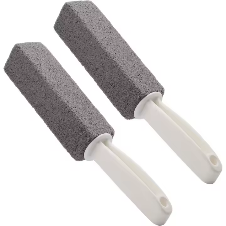 Piedra de limpieza de Piedra pómez with Mango, Cuchillo de limpieza para quitar Manchadas y anillos de Agua Dura, Limpiador de Parrilla de óxido para Cocina/baño/pool/limpieza del Hogar, paquete de 2 - 1