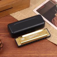 Harmonica De Metal Para Principiantes Y Niños Regalo Con Estuche Diatónica De 10 Agujeros En Do Clave C - details 7