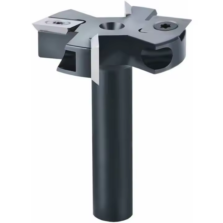 Fresa frontal, vástago de 12 mm, diámetro de corte de 45 mm con 2+2 inserciones, fresa para madera, enrutador, fresa para cepillar, fresa para superficies - 1