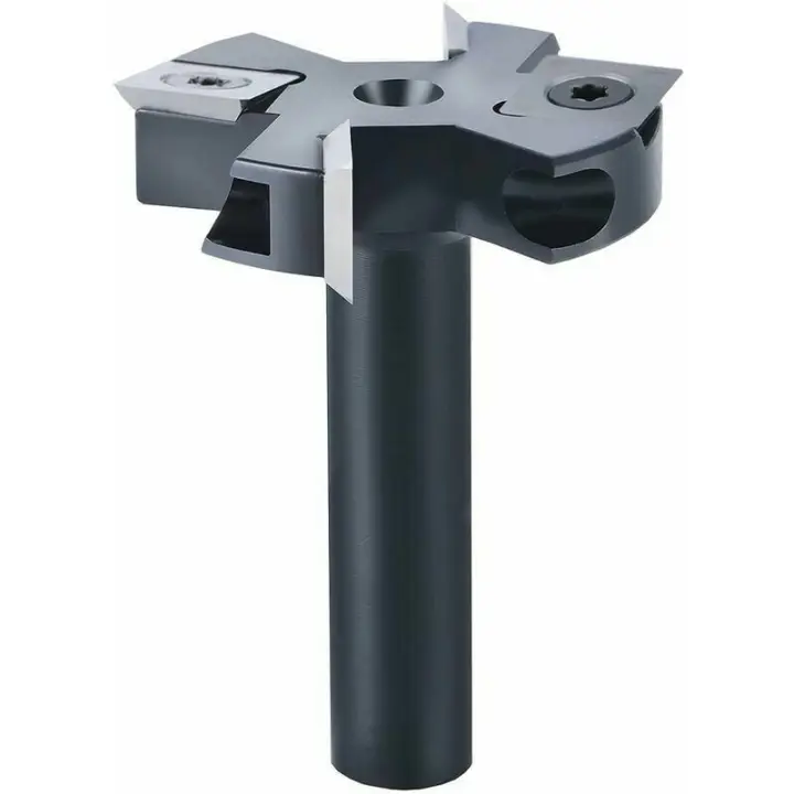 Fresa frontal, vástago de 12 mm, diámetro de corte de 45 mm con 2+2 inserciones, fresa para madera, enrutador, fresa para cepillar, fresa para superficies - 1