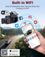 Cámara De Interior Wifi 3 Canales 1080P Para Coche DVR Grabadora De Vídeo Negocio Negro Con Lente Para Cabina Y Parking Monitor - details 4