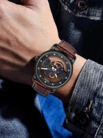 Reloj De Cuarzo TOMI Para Hombres Y Mujeres Reloj De Lujo Casual Con Diamantes Huecos Material De Correa PU Estilo Moda Y Casual - details 5