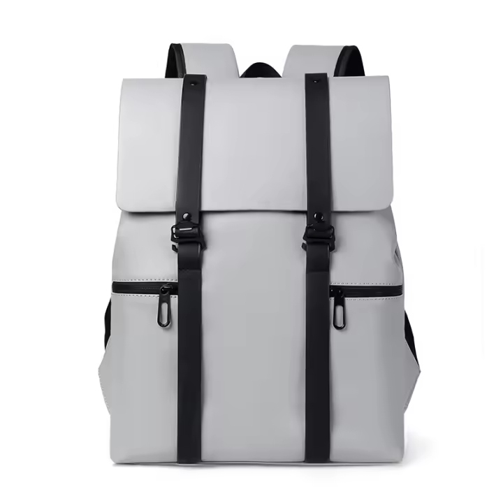 Mochila De Cuero Negro Para Hombre Auténtica Bolso De Viaje Casual Mochila De Día Moda Escuela Con Capacidad Para Portátil Grande Suave 14'' - 1