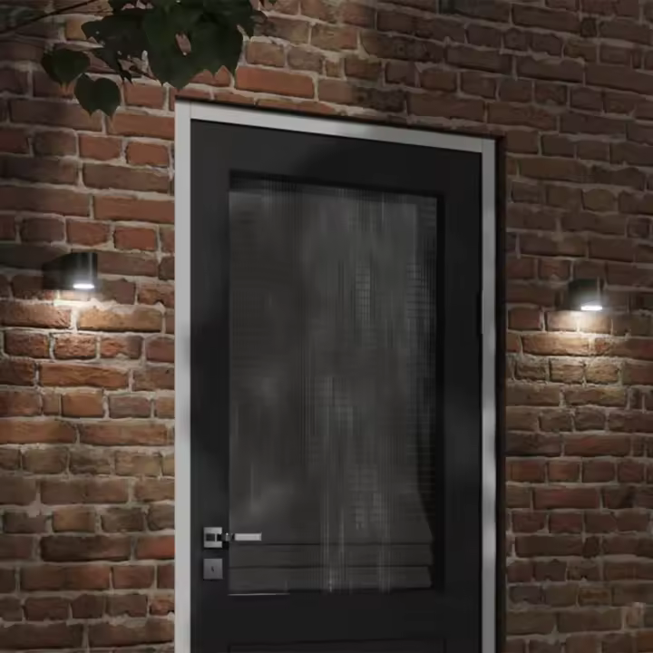 vidaXL Lámpara de pared de exterior aluminio fundido negro - 1
