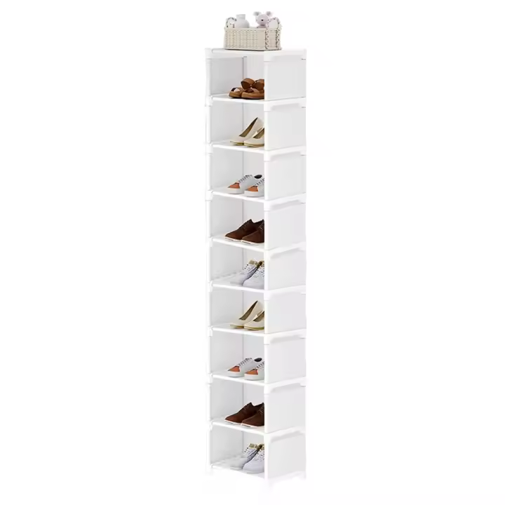 Organizador De Zapatos De 10 Niveles 1pc Estructura De Acero Y Interiores De Tela Para Entrada Pasillo Sala De Estar Simple - 1