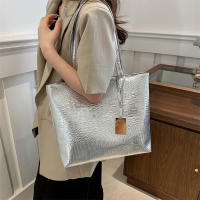 Bolso De Hombro Para Mujer Casual Fashion PU Cuero Negro Plata Oro Estilo Crocodiloid Bolso Grande Capacidad Tote Bag Ladies Hand Bags - details 7