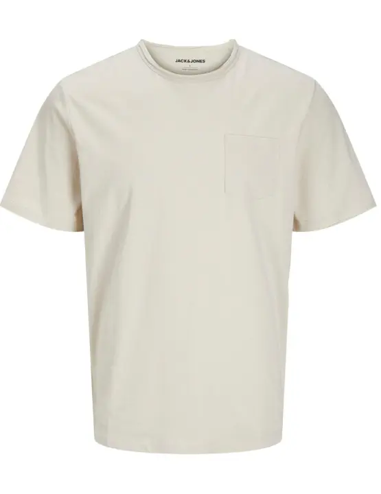 Camiseta básica Jack&Jones Jake beige manga corta de hombre - 1