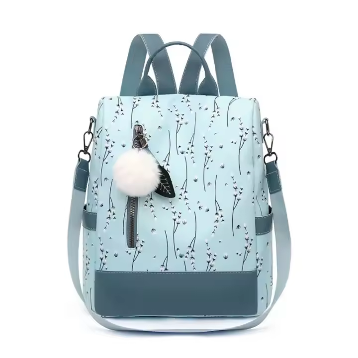 MoChila Con Estampado Floral Para Mujer, Bolsa De Viaje Informal, With Bola De Melo, De Gran Capacidad, Nueva - 1