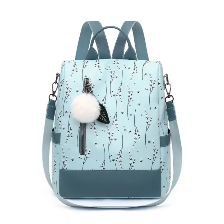 MoChila Con Estampado Floral Para Mujer, Bolsa De Viaje Informal, With Bola De Melo, De Gran Capacidad, Nueva - 1