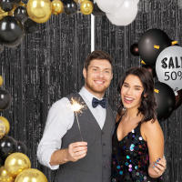 Juego De 1 Pieza De Cortina De Foil Dorado De 9.8 Pies Para Fondo De Fotografía De Cumpleaños Decoración De Fiesta Streamers De Aluminio - details 46