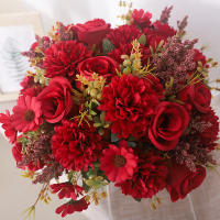 Bouquet De Rosas Artificiales Para Bodas Y Navidad Decoración De Sala De Estar Para Vaso Plantas Falsas Para El Hogar DIY - details 0