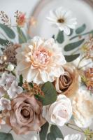 Juego De Flores Artificiales Rosa Nude Para Novia Decoración De Boda Interior Y Exterior DIY Centros De Mesa - details 0