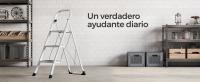 SONGMICS Escalera Plegable, Escalera con 3 Peldaños, Bloqueo de Seguridad, Fácil de Guardar, Carga hasta 150 kg, Gris Paloma/Blanco Simple - details 1