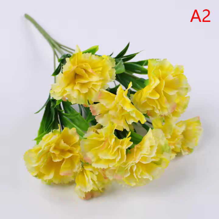 10 Cabezas De Carnaciones Artificiales Para Decoración De Hogar Y Festivales Flores De Seda Multicolor Especiales Para Bodas Y Fiestas - 1