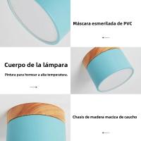 Lámpara De Techo LED Macaroon 220V Luz Variable De 3 Colores Moderna Para Decoración Interior De Habitaciones Y Cocinas Material De Madera Y Acrílico - details 10