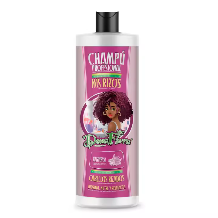 Dona Flora Champú Mis Rizos 1000ml - Hidratación profunda y definición a los cabellos rizados  - Vendido por Beauty World Distributor - 1