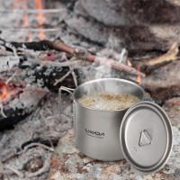 Lixada Juego De Cocina Ultraligero De Titanio 300ml/350ml/420ml/550ml/650ml/750ml Con Cuchara Plegable Para Camping Incluye Vaso Y Comedor - details 18