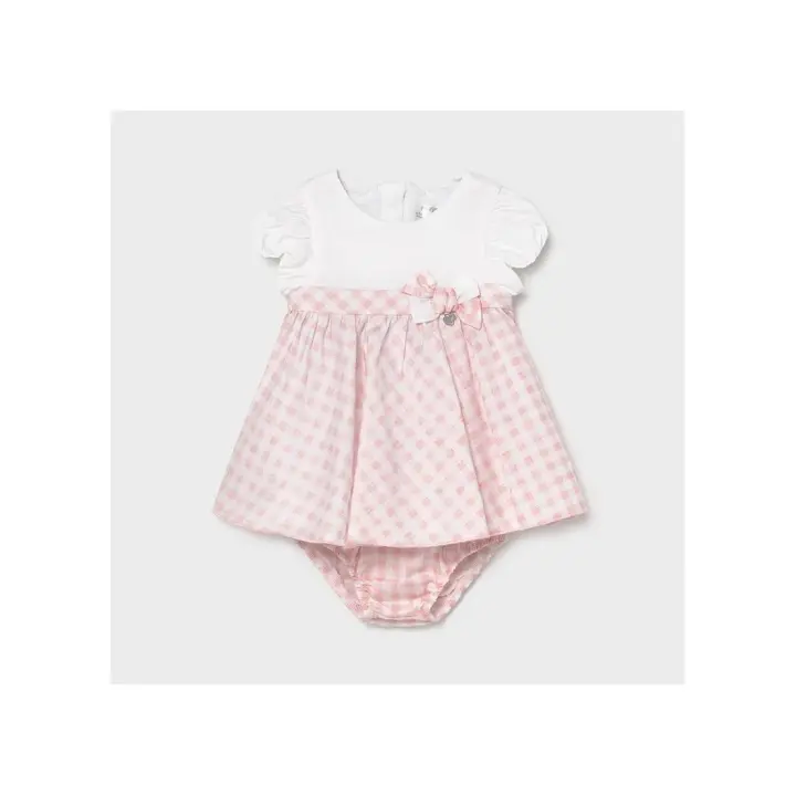 Vestido bebé vichy combinado de Mayoral - 1