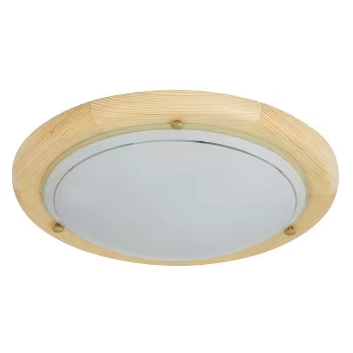 Aplique Plafón E27 Cristal Natural D30cm Metal/Madera IP20 UFO  RABALUX - 1