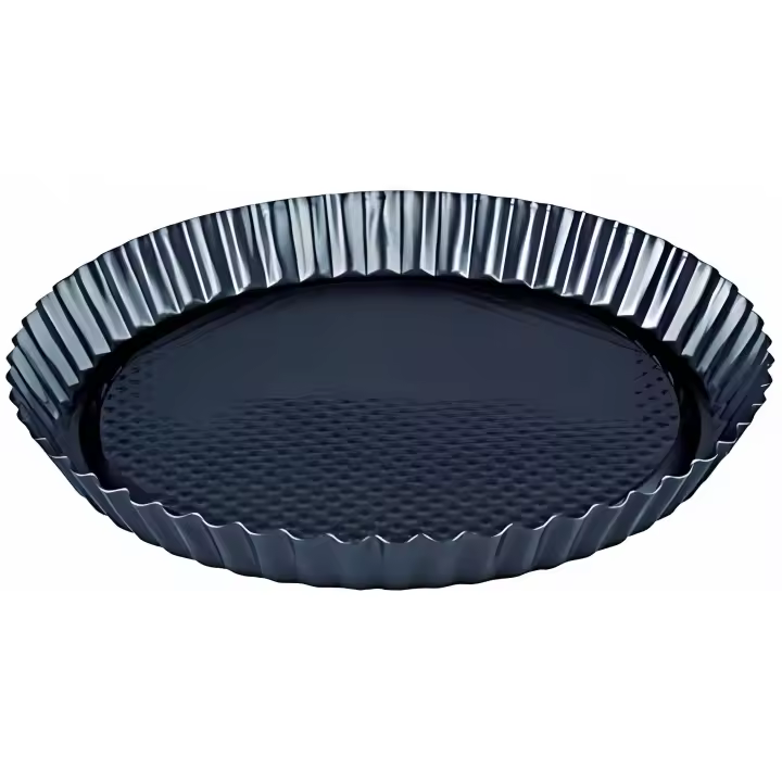 Euroxanty Molde Redondo de Quiché | Acero Al Carbono | Antiadherente | Masa Quebrada | Ø 28 Cm - 1