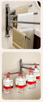 Soporte De Toalla Giratorio De 180° Aluminio Espacioso Organizador Multifuncional Para Baño Accesorios De Ducha Montaje Por Armar - details 3