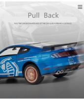Ford Mustang Shelby GT500 1:24 Coche De Deportes De Aleación Modelo Diecast Luz Y Sonido Simulación Regalo Para Niños - details 11