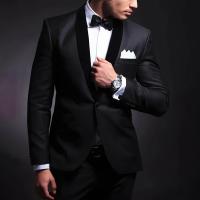 Traje De Boda Para Hombre Negro Elegante De Veludo Con Parche De Cuello Lápide Monodato Slim Fit Con Chaleco Y Pantalones Talla XS-5XL - details 2