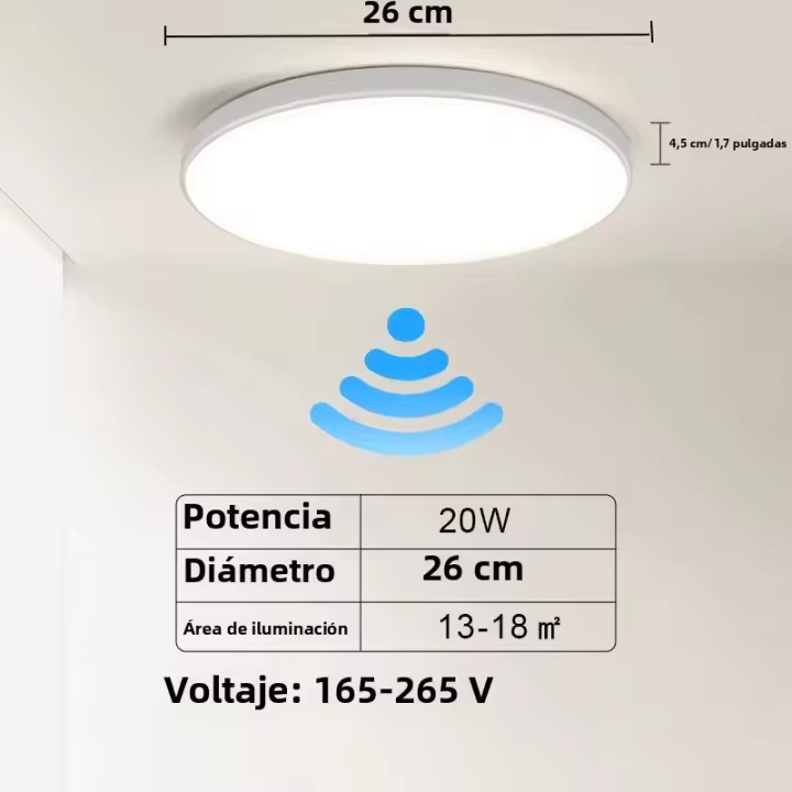 Lámpara De Techo LED Inteligente Con Sensor De Radar Iluminación Sensible Para Pasillo Escalera Sala De Estar Cocina Dormitorio - 1