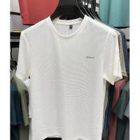 Camiseta De Hombre De Seda De Hielo Transpirable Con Cuello Redondo Manga Corta Suave Y Ligera Para Verano Estilo Casual - details 2