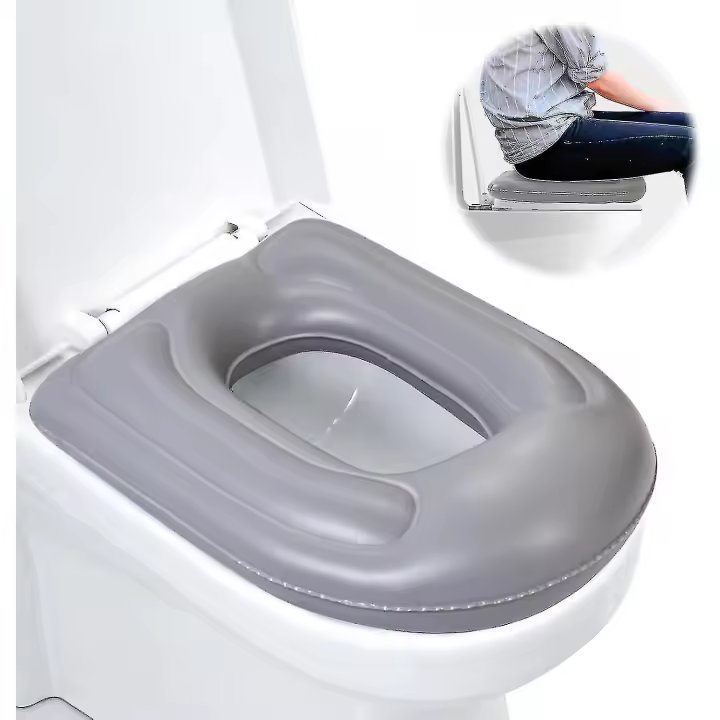 Ajuste de asiento de Inodoro inflable con las ventas, asiento de olor inflable ajustable de la altura para los Adultos, Mayores, Ancianos, discapacitado, Alivio del color del coxis - 1