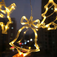 Lámpara Colgante De Navidad LED Con Luces De Navidad En Forma De Campana Hombre De Nieve Estrella Decoración Para Ventanas Y Hogar Piloto Incluido - details 3