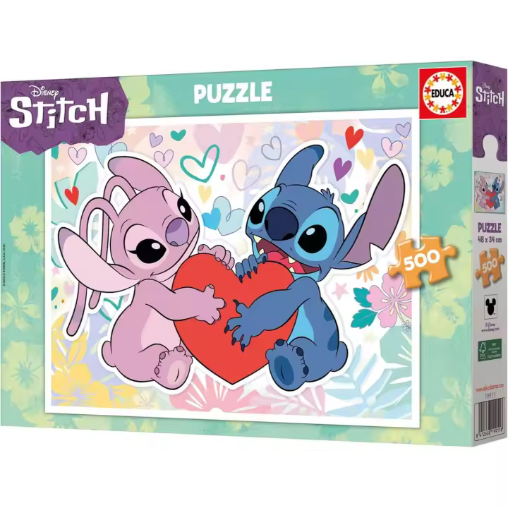 Educa - Puzzle Disney Stitch | Puzzle de 500 Piezas Medidas: 48 x 34 cm. Incluye Fix Puzzle. a Partir de 8 años - 1