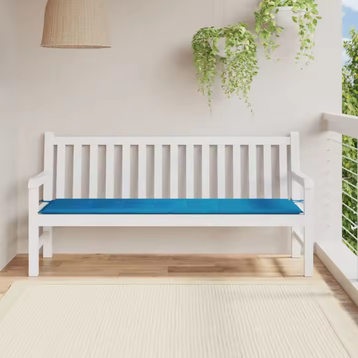 vidaXL Cojín de banco de jardín tela Oxford azul 180x50x3 cm - 1