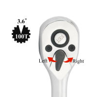 Llave De Eje Rápido Con 100 Dientes Para Lugares Estrechos Compatible Con 1/4" 3/8" O 1/2" De Desviación Material De Acero Cr-V Multifuncional - details 2