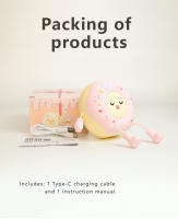 Lámpara De Noche En Forma De Donut Lindo 1PC Luz LED De Silicona Portátil Dimmer Recargable Accesorio De Escritorio Para Dormitorio - details 9