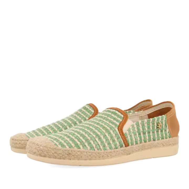 Gioseppo ALPARGATAS VERDES MUJER CUERDAS LA SIESTA RAYAS RAFIA ALGODÓN - 1