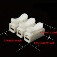 10pcs Conector De Cable De 3 Pines Blanco Sin Soldadura Ni Tornillos Terminal De Bloque De Pinzas Elásticas Para Electrónica - details 3