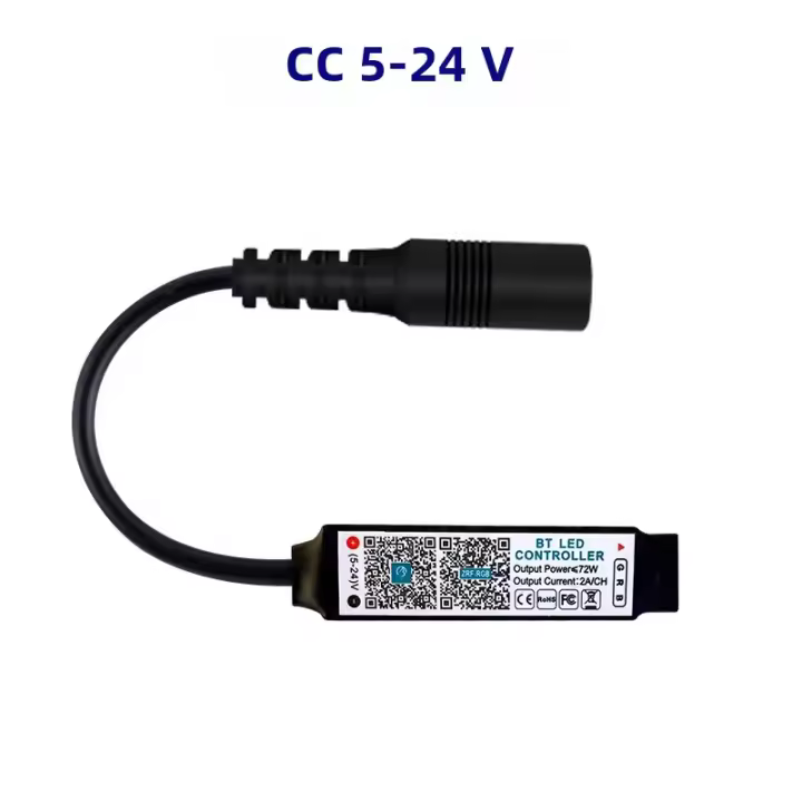 Controlador Mini RGB Bluetooth Para Tiras LED De Música Con Control Remoto Y APP Inteligente Compatible Con DC 5V 12V 24V - 1