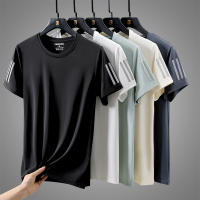 Camiseta De Hombre De Seda De Hielo Alta Calidad Transpirable Para Verano Con Mangas Cortas Absorbedora De Sudor Rápida Secado Ideal Para Running - details 7
